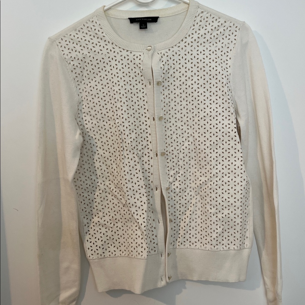 Ann Taylor Cream Cardigan